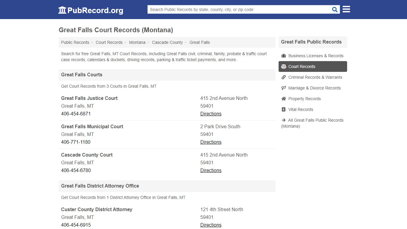 Free Great Falls Court Records (Montana Court Records)